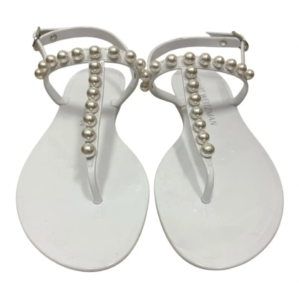 Stuart Weitzman Goldie Jelly Sandals White Size 8